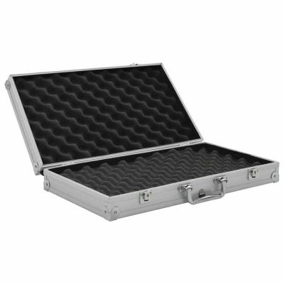 China Custom Gun Carrying Case , Portable Hard Sided Gun Box Silver With Foam for sale