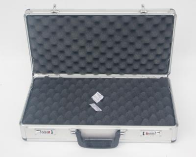 China Middle Size Aluminum Gun Case Silver Aluminum Diamond Handgun Box for sale