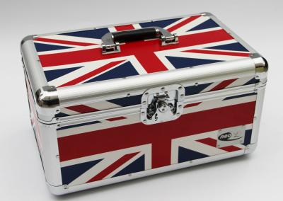 China LP 7'' Aluminum Union Flag Carry Case DVD Storage Box for sale