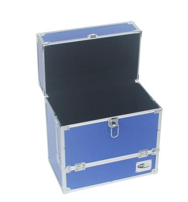 China Light Weight Aluminum Viynl Records Storage Case Blue ABS CD Box For DVD And Accessories for sale