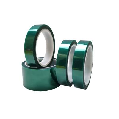 China Sublimation waterproof Powder Coating Protection High Temperature Green Polyester PET Silicone Tape for sale