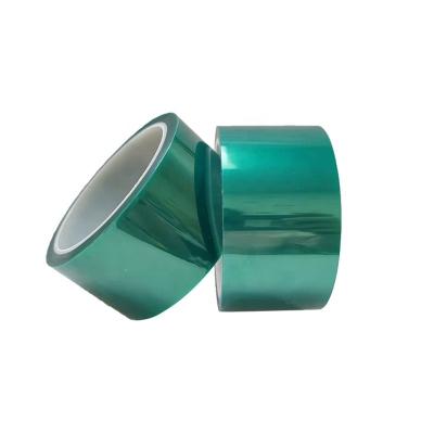 China RTS 15mm Green Polyester Film Silicone Adhesive PET spray Masking High Temperature Tape for sale