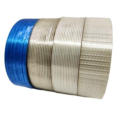 China High viscosity waterproof bundling Glass Fiber Self adhesive Reinforced Packaging Mono Filament Tape for sale