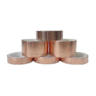 China Copper Tape Snail Slug Electric Barrier Signal Electrostatic EMI Shielding Copper Foil Adhesive tape for Stained Glass à venda