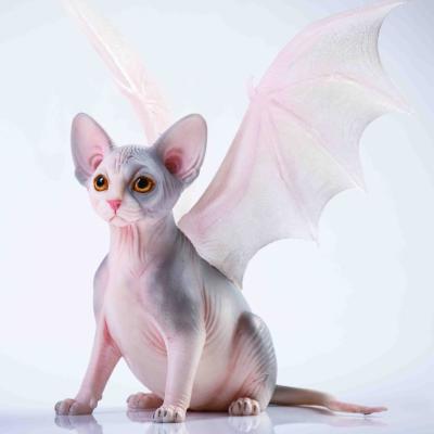 China Custom Europe Resin Kitten On Block Cat Animal Statue Decoration for sale