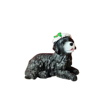 China Animal Christmas Gifts Resin Crafts Dog Christmas Wear Ball Hat Decoration Global Border Children Home Gift for sale