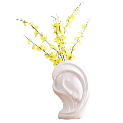 China Europe Nordic creative lady statue porcelain flower vase main decoration for sale