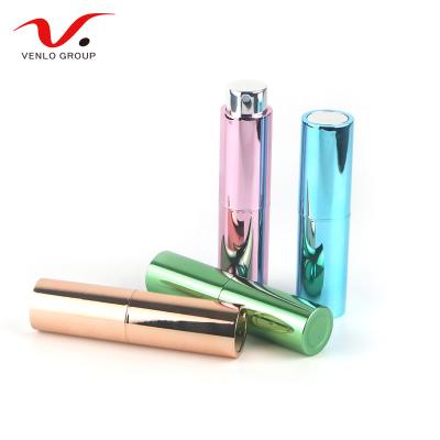 China Can be DIY 8ml 15ml 5ML Twist Up Refillable Perfume Atomizer Perfume Bottle Travel Empty Pocket Spray Aluminum Bottles for sale