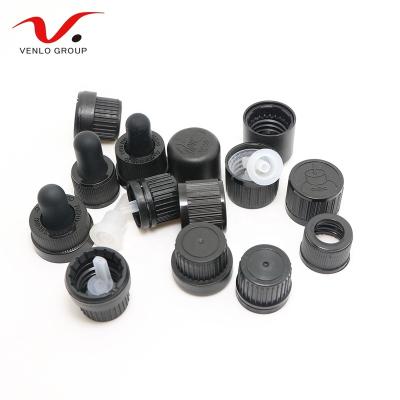 China Child Safe 18/415 Phenolic Ribbed Essential Oil Bottle Caps Child Resistant Plastic Screw Cap Lids Pile Proof Cap for sale