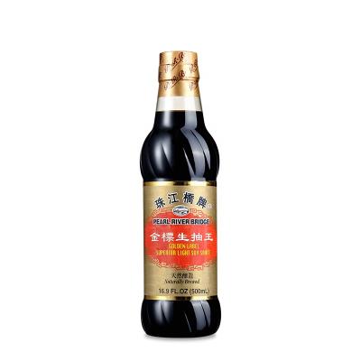 China Naturally Brewed Soy Sauce 500ml Plastic Bottle PRB Gold Label Premium Light Soy Sauce 500ml for sale