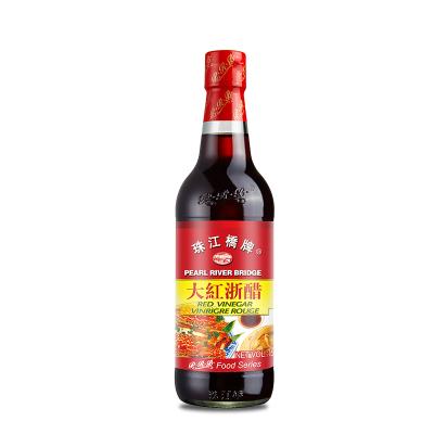 China Hot Sale Factory Price Naturally Fermented Non-GMO Pearl River Bridge 500ML Glass Bottle PRB Red Vinegar 500ml High Quality for sale