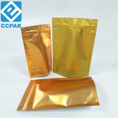 China Moisture Proof Biltong/Granola/Bath Salts Tote Bags Gold Stand Up Aluminum Foil Mylar Pouch With LOGO for sale