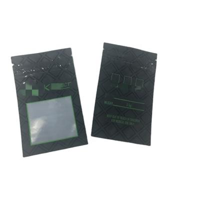 China Recyclable 3.5g mylar / 9 x 13 cm flat UV customized bags heat sealed foil bags with clear front window for sale