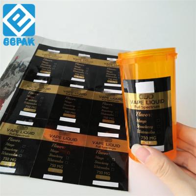 China Silver Label Mini Die Cut Waterproof Cheap Price Gold Adhesive Glitter Vinyl Custom Sticker for sale