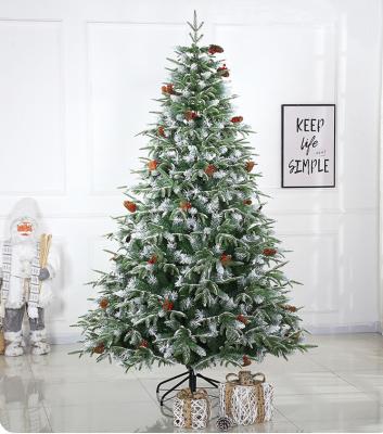 China Christmas flocking Christmas tree and metal frame Christmas tree with snow atmosphere for sale