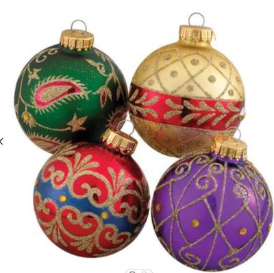 China Wholesale Christmas Decorative Glass Small Manual Color Holiday Decoration Ornament Cheap Colorful Clear Balls for sale