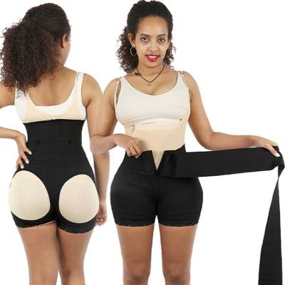 China New Design Women Antibacterial Compression Women's Panties Shaper Elastic Wrap Around Waist Trainer With Wrap Bandage Waistband for sale