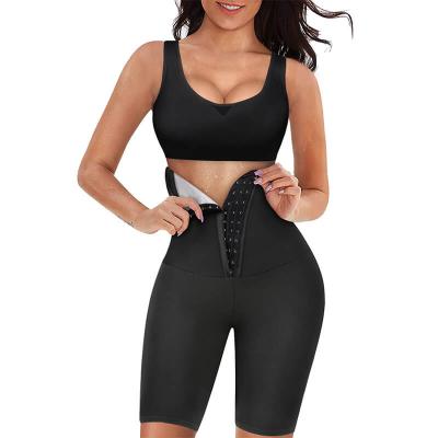 China Hot Sweated Trainer Corset Antibacterial Control High Fitness Tummy Shaper Women Sauna Shorts Waist Trainer Leggings for sale