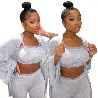 China Wholesale QUICK DRY Ladies Plush 3 Piece Three Piece Sweater Pajamas Set Women Fuzzy Sweater Set Women Fuzzy Cardigan Vest Short Pant for sale