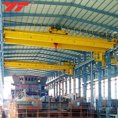 China Bridge Crane Stable Performance Heavy Duty Shipyard Bridge Cranes Electric Winch Trolley 80 Ton 75 Ton for sale