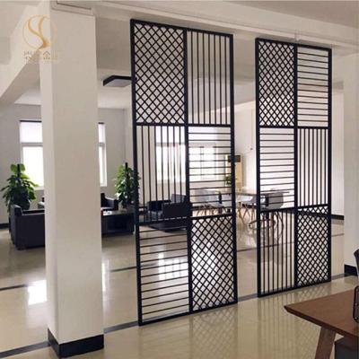 China Easily Assembled Modern Minimalist Nordic Creative Cavity Cut Out Screen Metal Partit Wrought Iron Screen Partition for sale