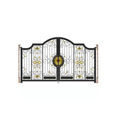 China New Design Residential Door High Quality Easily Assembled Steel Wrought Iron Villa Entrance Door for sale