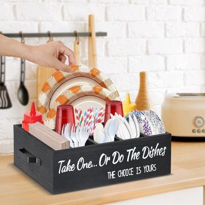 China Stationery Box Kitchen Cutlery Box Home Office Folding Finish Solid Wood Storage Box for sale