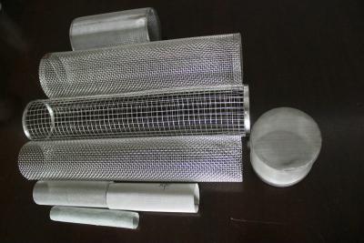 China Welded Perforated Stainless Steel Mesh Tube Filter 0.8mm - 10mm Φ Hole for sale