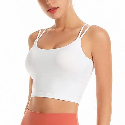 China Wholesale Breathable Competitive Price Solid Color Sports Tight Fitting Nylon Bra For Women for sale