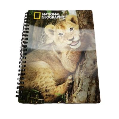 China 3D Picture Lion Cover A5 Notebook Black Wire 3D Stereo Spiral Notebook Customize Logo Libretas Lenticulares for sale