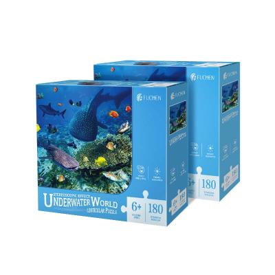 China Factory Supply 3D Effect Ocean Animals 3D Puzzle 100piece Direct Lenticular Cardboard Lenticular Puzzles For Kids for sale