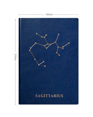 China Hardcover Agenda Zodiacales Customized Blue/Red PU Cover A6 Agenda With Foil Stamping Logo Zodiac Angeda for sale