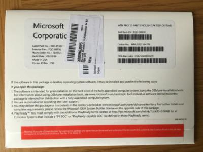 China Original WINDOWS 10 PRO 64 BIT SYSTEM BUILDERS OEM + COA LICENSE KEY for sale