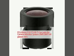 EFL4.8mm F1.8 TTL18.71 Car Lens for Camera Monitor System 2MP/3MP full glasses lens