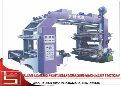 China Automatic 4 color flexo printing machine for Plastic Bag , Rewinder / Unwinder for sale