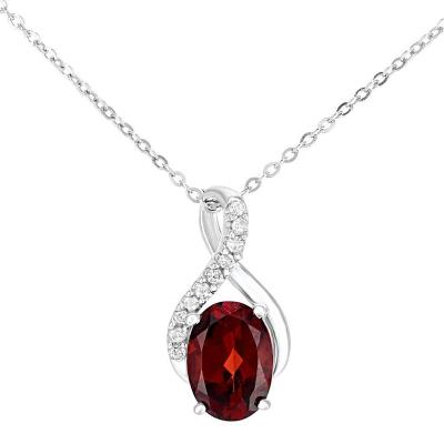 China FASHIONABLE 2022 New Product 925 Sterling Silver Red Inlay Oval Cut Pendant Fashion Style for sale