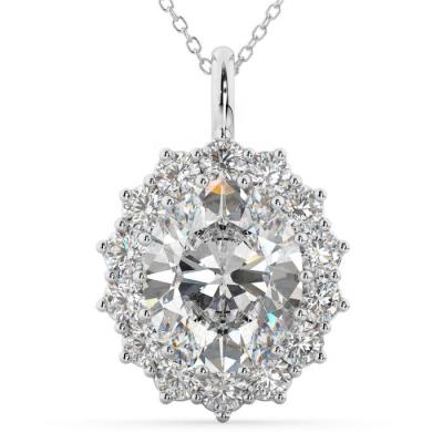 China FASHIONABLE Exaggerated Design Style Pendant White Moissanite Round Shape 925 Sterling Silver for sale