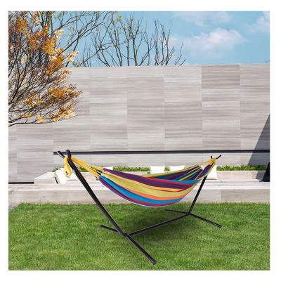 China YASN YS-4002 Garden Triangle Canvas Soft Hammock With Stand Double Hammock Cotton Hammock for sale