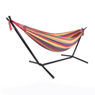 China YASN YS-4002 Soft Heavy Duty Custom Printed 2 Person Indoor Hammock Outdoor Double Stand Hammock With Stand for sale