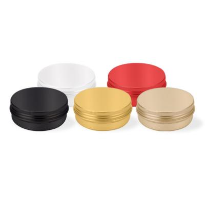 China 30g cosmetic rose gold white black red empty storage aluminum cosmetic jars gold silver black metal aluminum tin for saffron for sale