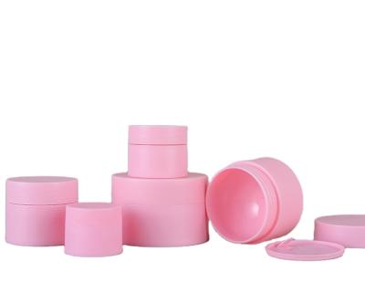 China 5g 10g 20g 30g 50g Mini Luxury Matte Pink Mini Cosmetic Cream Jars, Matte Black PP Plastic Jars With Lids for sale