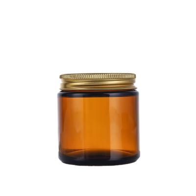 China Cosmetic Glass Skincare Cosmetic Jar With Metal Lid For Candle for sale