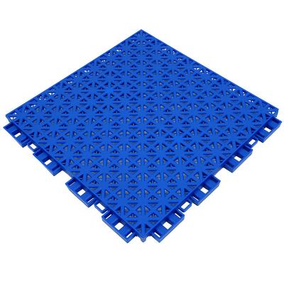 China Modern Grid Design Interlocking Flexible Anti Skid Sports Plastic Flooring for sale