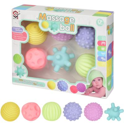 China Bath Toy 6 PCS Baby Bath Water Toys Baby Education Puzzle Hand Hook Ball First Hand Hook Ball Bathroom Spray Ball Kids Bath Toys 'water for sale