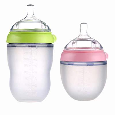 China BPA free wholesale price professional custom design baby milk bottle silicone, BPA free silicone feeding bottle for sale