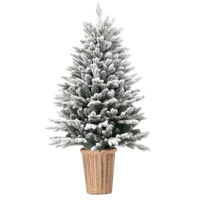 China 90cm PE Snow Tip Christmas Tree Snow Led Tree Christmas Tree Window Shopping Mall Props Creative Home Stage Decoration for sale