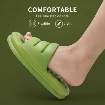 China EVA Sofa Women Thick Sole Soft Anti-Smell Anti-Smell EVA Sofa Indoor Slippers Men Summer Platform Shoes Anti-Slip Bath Geeen for sale