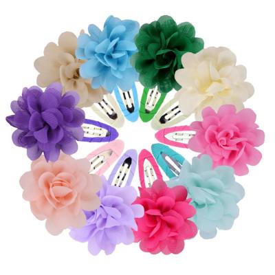 China 20 Clip BB Girl Hairpin Flower Chiffon Flower Drop Shopping Mini Chiffon Hair Accessories Kids Hair Accessories Random Delivery 20 Color Mixed Color for sale