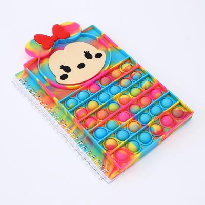 China XUCHUN Spiral Spiral Notebook for Kids Puzzle Snap Bubble Diary Noise Push Silicone A5 Happy Notebook for sale