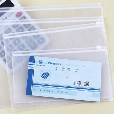 China A5/A4/A6 Size Clear White Plastic Paper PVC Receipt Folder Bag With Waterproof Zipper Card/Wholesale Cheap Book Document Bags Stationery for sale